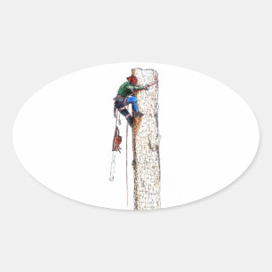 Tree Surgeon Arborist Oval Sticker