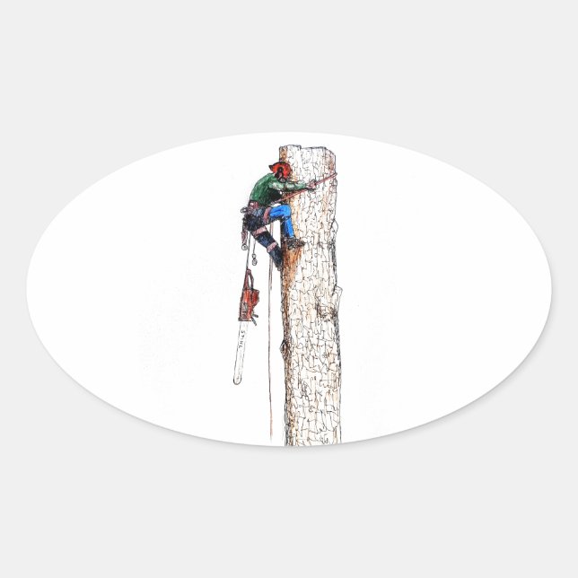 Tree Surgeon Arborist Oval Sticker (Front)