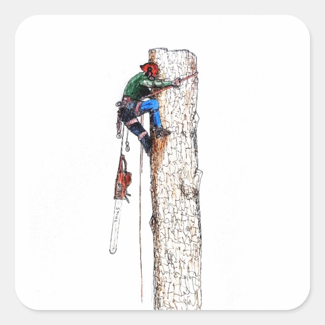 Tree Surgeon Arborist Square Sticker (Front)