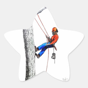 Tree Surgeon Arborist Star Sticker