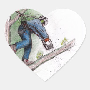 Tree Surgeon Arborist Stihl Heart Sticker