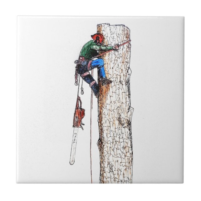 Tree Surgeon Arborist Tile (Front)