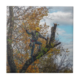 Tree Surgeon Ceramic Tile