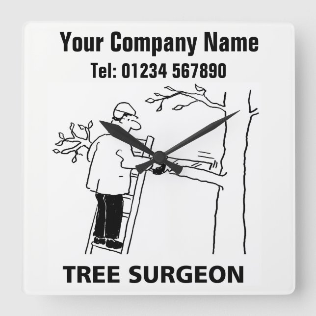 Tree Surgeon Services Cartoon Clock (Front)
