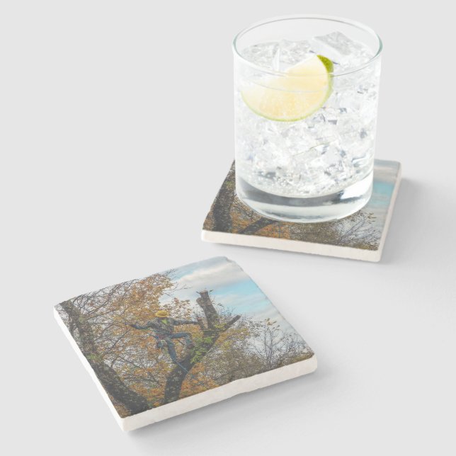 Tree Surgeon Stone Coaster (Side)