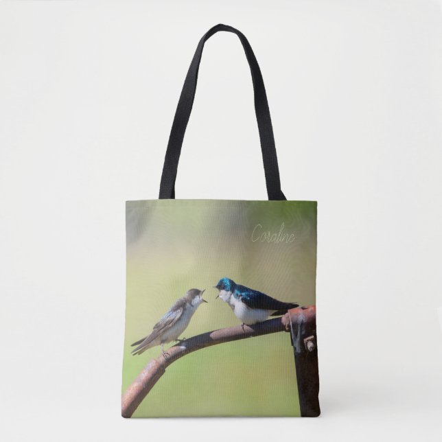 Tree swallow pair tote bag (Front)