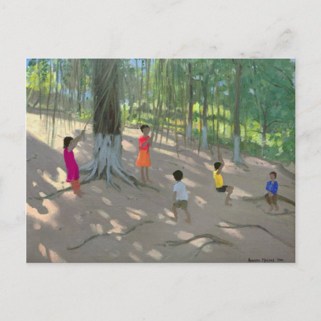 Tree Swing Elephant Island Bombay 2000 Postcard (Front)