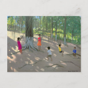 Tree Swing Elephant Island Bombay 2000 Postcard