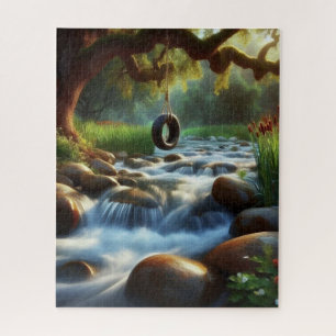 Tree Swing Over Water Jigsaw Puzzle