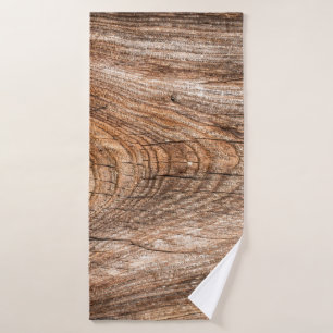 Tree texture rough solid wood bath towel