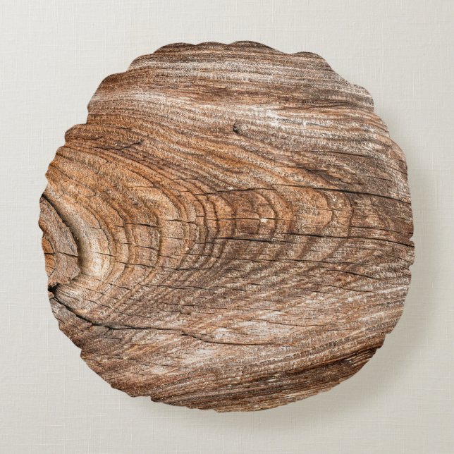 Tree texture rough solid wood round cushion (Front)