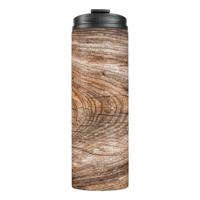 Tree texture rough solid wood thermal tumbler (Front)