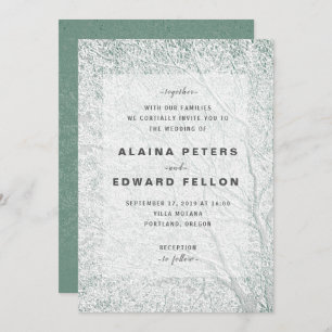 Tree Themed Unique Embossed-Like Wedding © Invitation