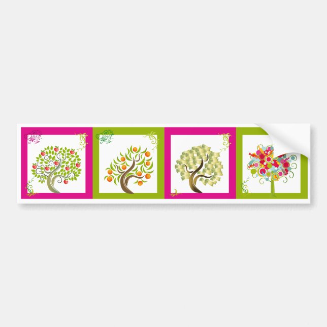 Tree tiles 1x4a bumper sticker (Front)
