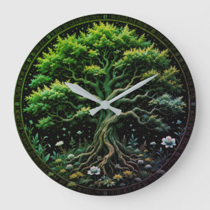 Tree Time Large Clock
