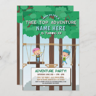 Tree Top Birthday Adventure Park Outdoor Invite