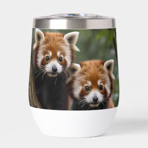 "Tree-top Explorers: Baby Red Pandas Looking Out