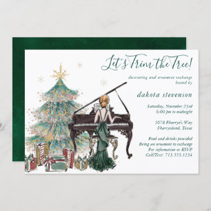 Tree Trim and Holiday Ornament Exchange Party Invitation