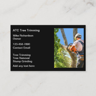 Tree Trimming And Removal Business Cards 