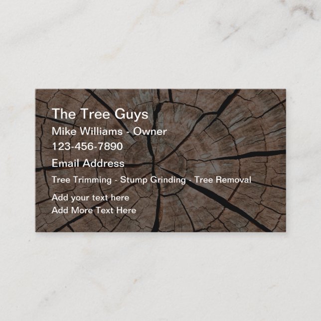Tree Trimming And Stump Grinding Business Cards (Front)