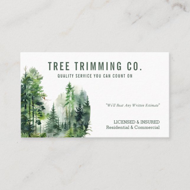 Tree Trimming Business Card (Front)