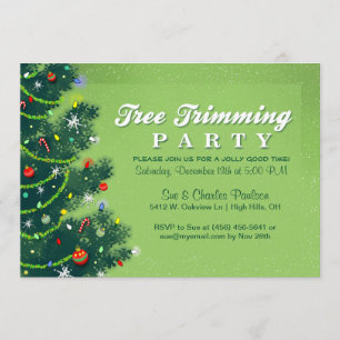 Tree Trimming Christmas Party Invitation