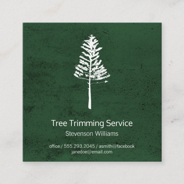Tree Trimming | Nature Outdoors | Landscape Square Business Card (Front)