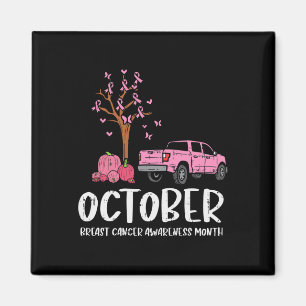Tree Truck October Breast Cancer Awareness Month G Magnet