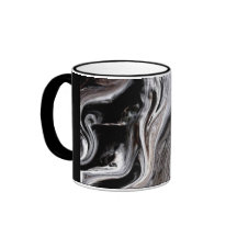 "TREE TRUNK" 11 oz. BLACK RINGER COFFEE MUG