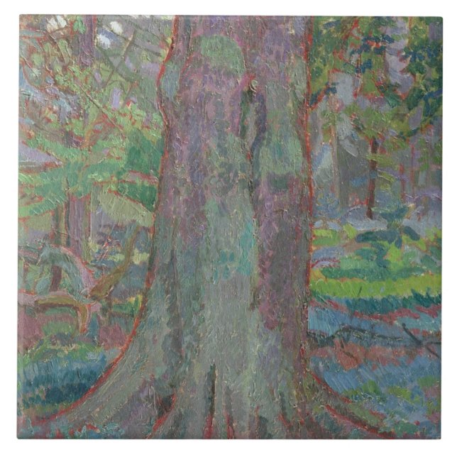 Tree Trunk, 1916 (oil on canvas) Ceramic Tile (Front)