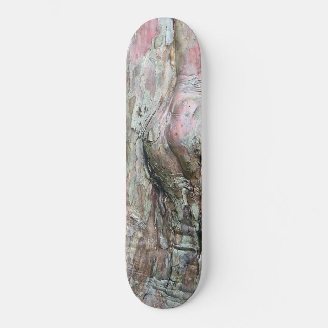 TREE TRUNK BARK/PINK AND GRAY SKATEBOARD (Front)