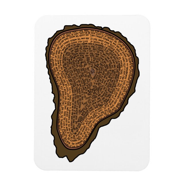 Tree Trunk Cross Section Growth Rings Trees Magnet (Vertical)