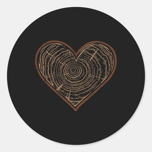 Tree Trunk Heart  Classic Round Sticker (Front)