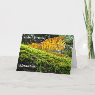 Tree Trunk in Lush Moss - Custom Birthday Card