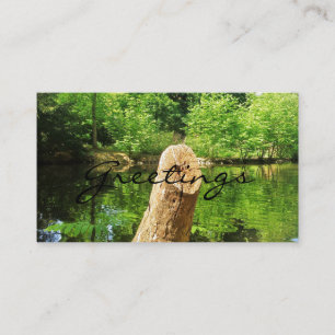 Tree Trunk Nature Photography Lake Park Business Card