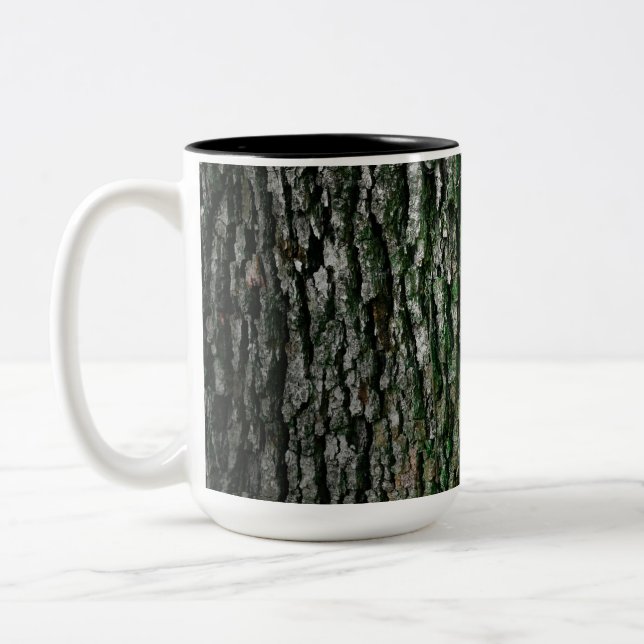 Tree Trunk (Wood Bark) Two-Tone Coffee Mug (Left)