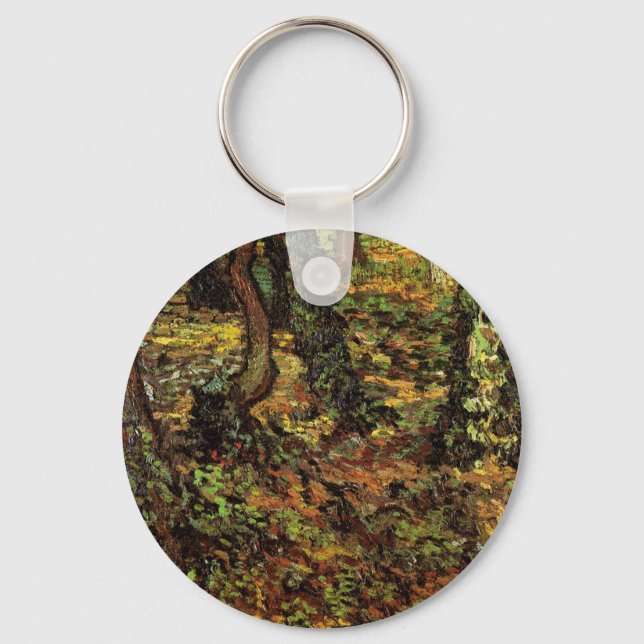 Tree Trunks with Ivy by Vincent van Gogh Key Ring (Front)