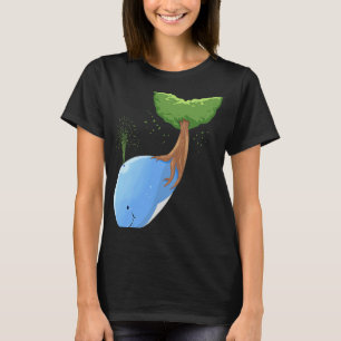 Tree Whale Nature for Blue Whale Animal Ocean T-Shirt