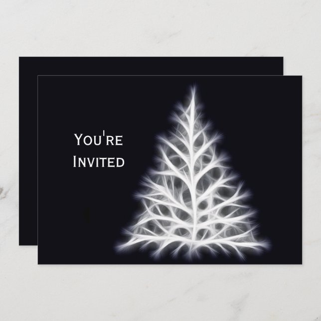 Tree White Christmas Graphic Christmas Invitation (Front/Back)