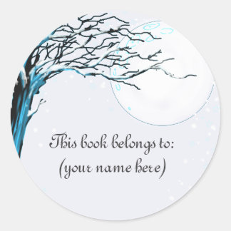 Tree, winter classic round sticker