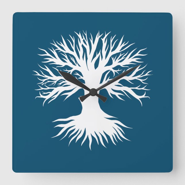 Tree Winter Square Wall Clock (Front)