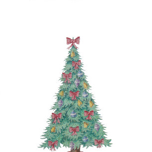 tree with decorations red bows bells christmas tote bag