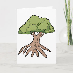 Tree With Long Roots Greeting Cards