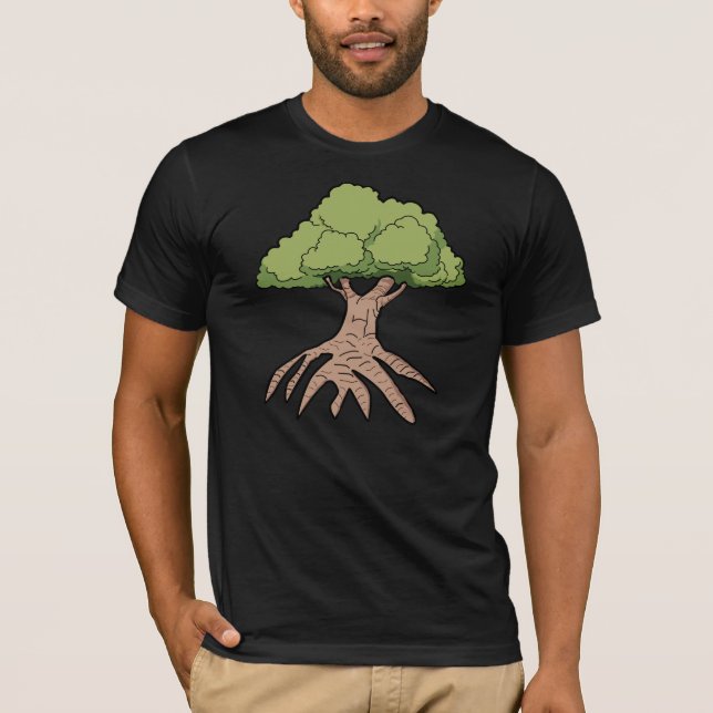Tree With Long Roots Mens T-Shirt (Front)