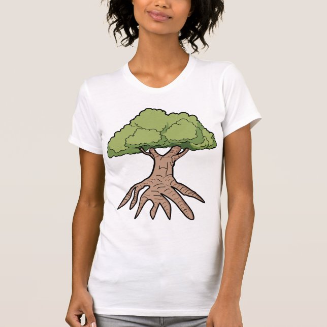 Tree With Long Roots Womens T-Shirt (Front)