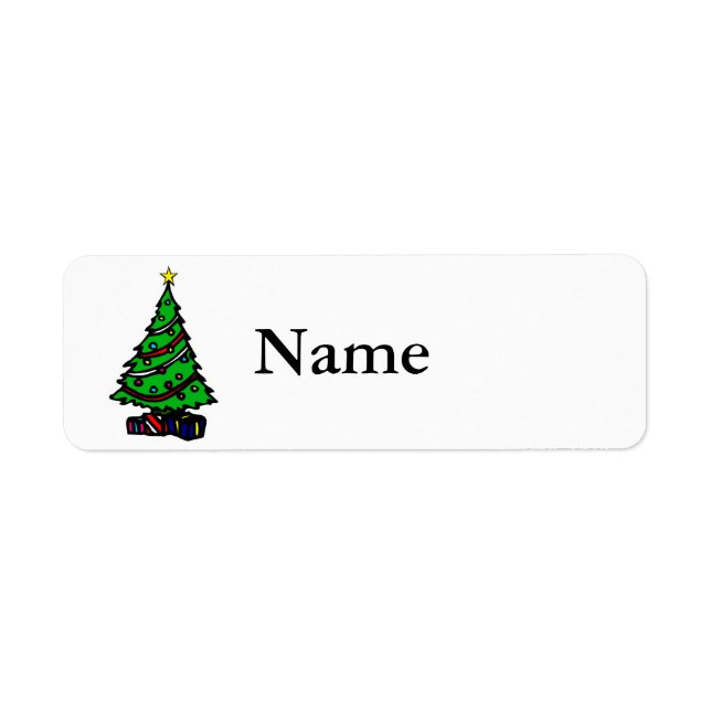 Tree with packages return address label (Front)
