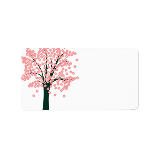 Tree with Pink Flowers Label (Front)