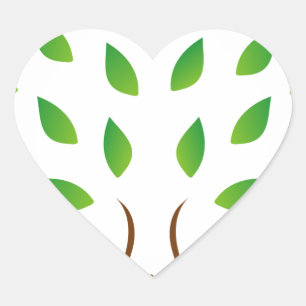 Tree with slim figure showing weight loss heart sticker