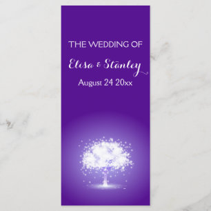 Tree with sparkling lights purple wedding program