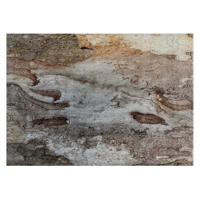 Tree Wood Bark Glass Cutting Board (Front)